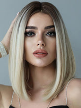 Blonde Ombre Lace Front Wig with Dark Roots 100% Human Hair Straight Bob Wig - Everyday Wigs